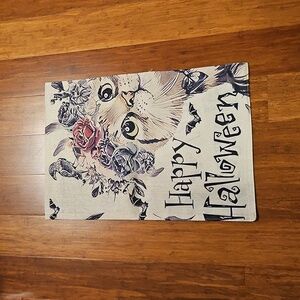 Halloween Cat Print Garden Flag